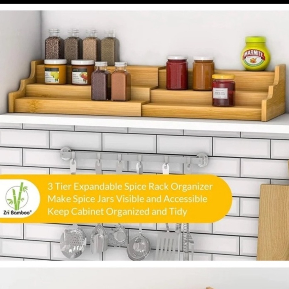 3 Tier Bamboo EXPANDABLE SPICE RACKNew. Never used.